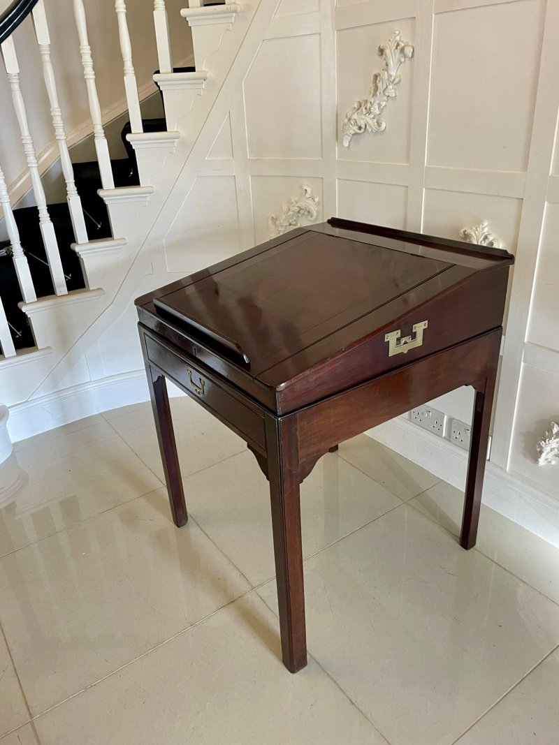 Unusual Antique George III Quality Mahogany Writing Desk